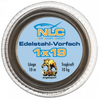 Behr NLC 1x19 Edelstahl-Vorfach 10m, mit Klemmhülsen